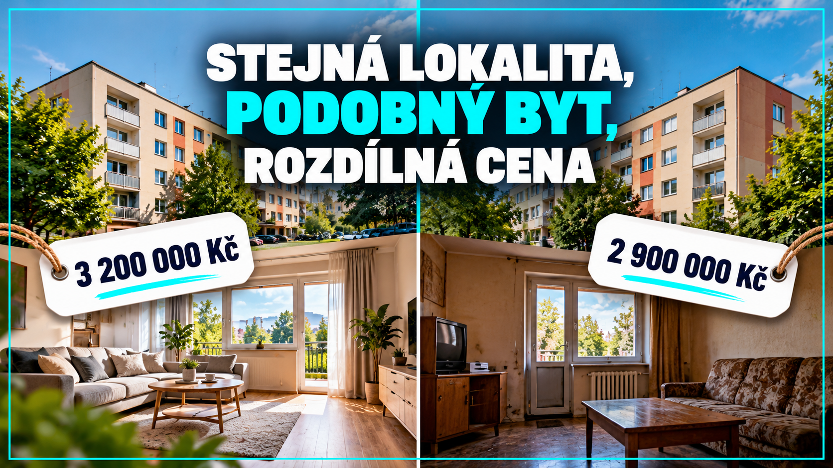 Proč se dva podobné byty prodají za rozdílnou cenu?